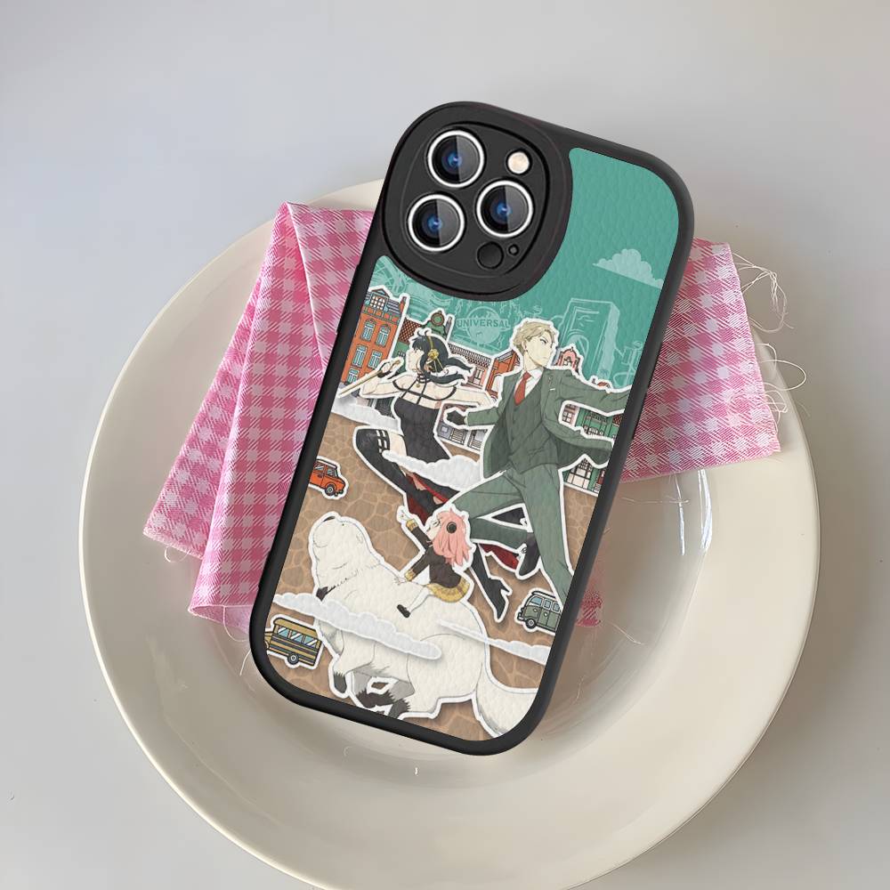 Классический Чехол для Телефона Аниме Семья Шпиона Из Кожи Для IPhone 16 15 14 13 12 11 Pro Max Plus Матовый Чехол