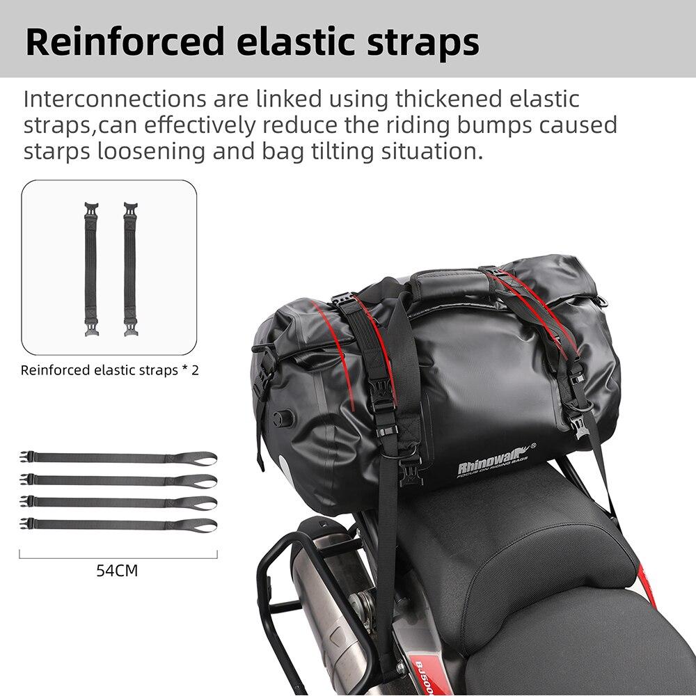 Rhinowalk Мотоциклетная сумка 45 л Водонепроницаемая ПВХ Хвостовая Седельная сумка Прочный Сухой Багаж Уличная сумка Сумка на заднее сиденье мотоцикла Аксессуар