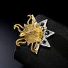 Брошь 'Бог Солнца' Винтажный Год Круглый Год Подарок Цветная Эмаль