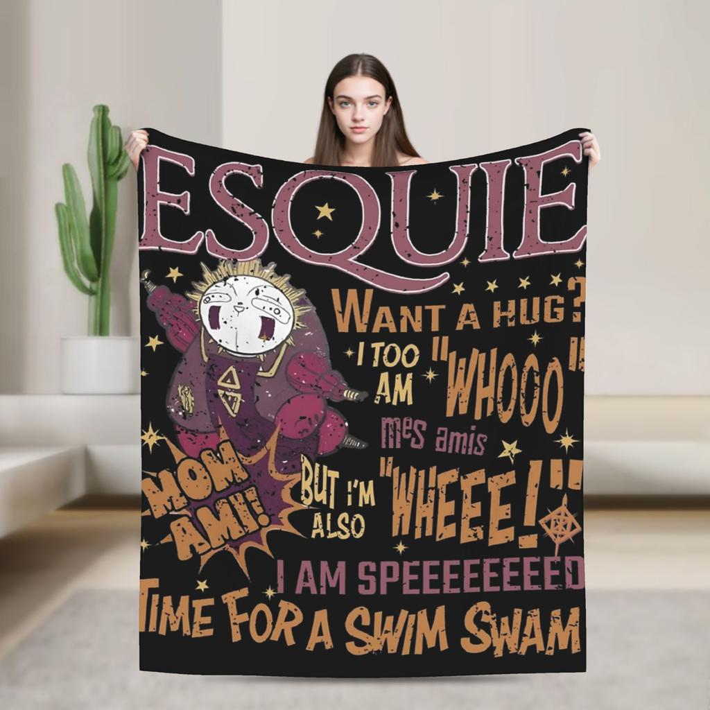 Clair Obscur Expedition 33 Esquie Velvet Throw Fashion Blanket Video Game for Sofa Knitted Fashion Blanket Outdoor Warm Multifunction