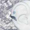 LATS 1 шт. Серебристый цвет Крыло Кость Уха Гвоздь для Женщин Новая Мода Циркон Серьги Аксессуары Модные Украшения