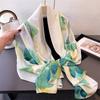 Printed Silk Scarf Women Fashion Sun Protective Scarves Long Wrap Silky Smooth Shawl Girl Versatile Headscarf Lady Beach Bandana