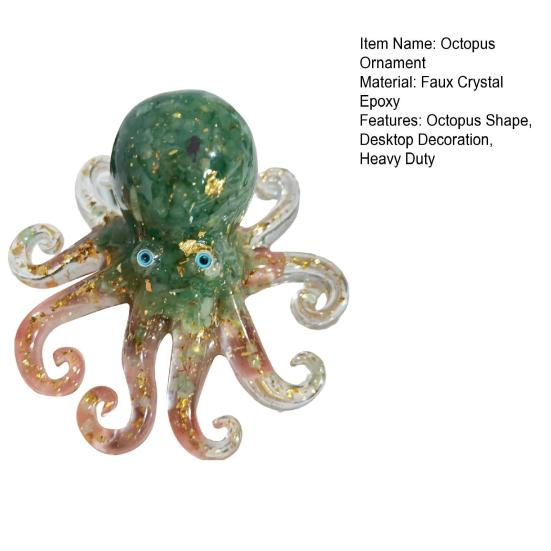 Эпоксидная фигурка осьминога из искусственного хрусталя, исцеляющий натуральный камень, статуэтка осьминога, морское животное, украшение для рабочего стола