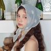 Фиолетовая Бандана для Волос / Цветочная Прозрачная Кружевная Бандана-Шарф Занавеска
