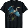 Blue Heron Flying - Birdwatching Wildlife Marsh Design T-Shirt
