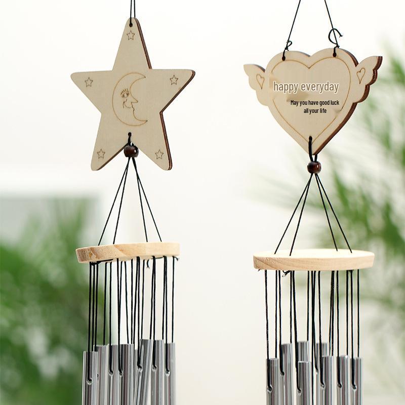 Solid Wood 8-Tube Metal Wind Chime for Bedrooms, Balconies, and Gifts