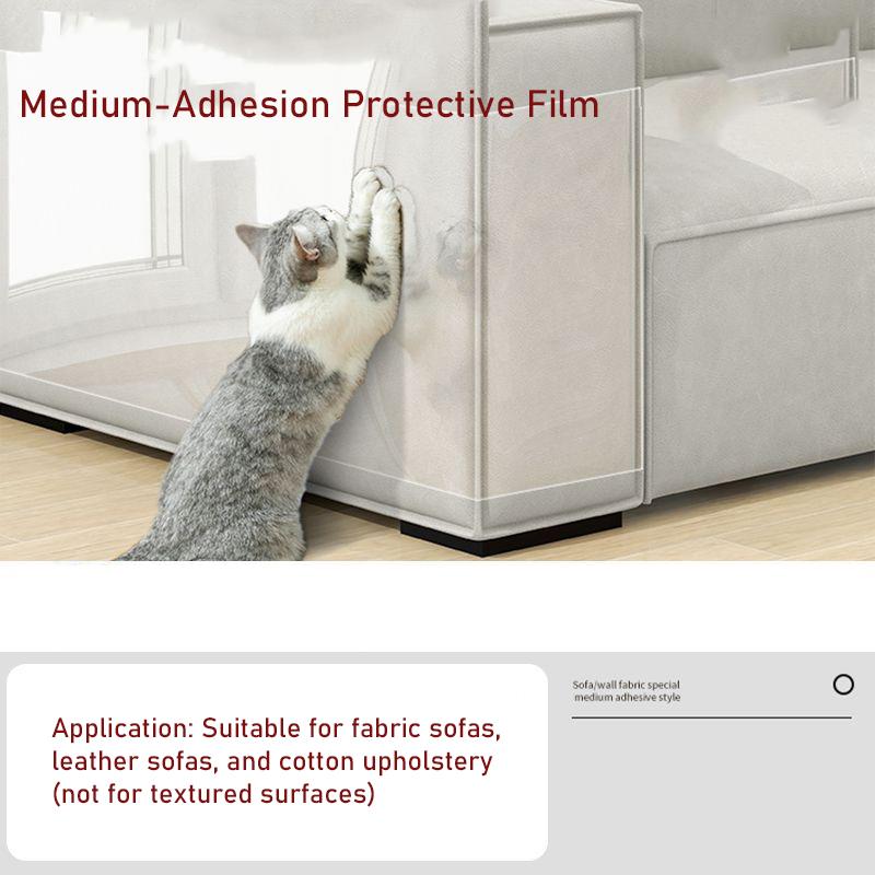 Очень толстая защита от царапин для кошек Самоклеящаяся прозрачная пленка Защита стен, дивана, мебели Защита от царапин, грязеотталкивающая, легко отклеивается и приклеивается