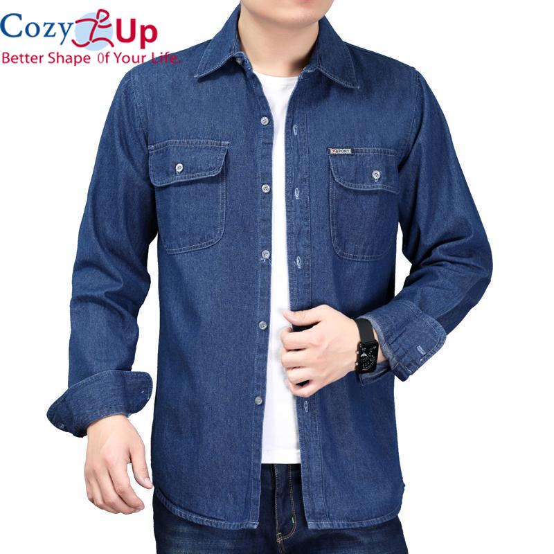 Cozy Up New Men's Denim Shirt Spring Summer Jean Shirts Male Handsome Business Shirt Casual Oversize Tops