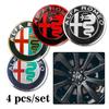 RTKNU1 4Pcs Car Emblem Wheel Hub Center Cap Sticker Rim Badge Cover For Alfa Romeo GT 147 159 166 156 4C Spider Giulia Giulietta Tonale