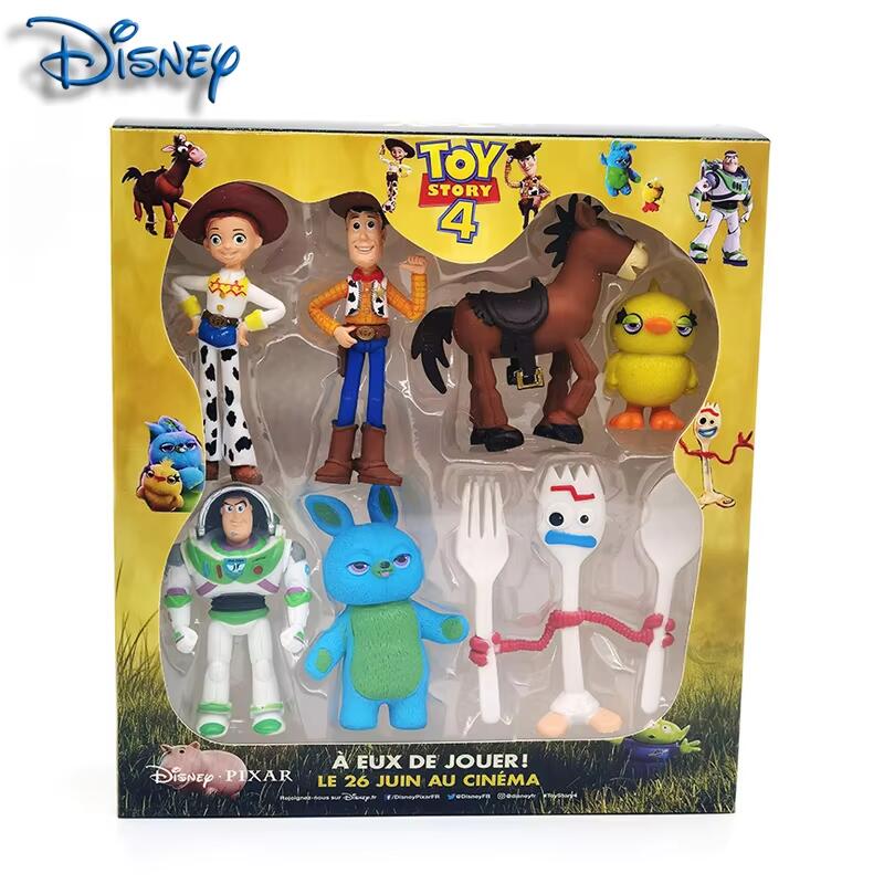 Disney 7 шт./комплект Куклы История игрушек Вуди Джесси Базз Лайтер Вилка Свинья Медведь Статуэтка Кукла Статуэтка Подарок на день рождения