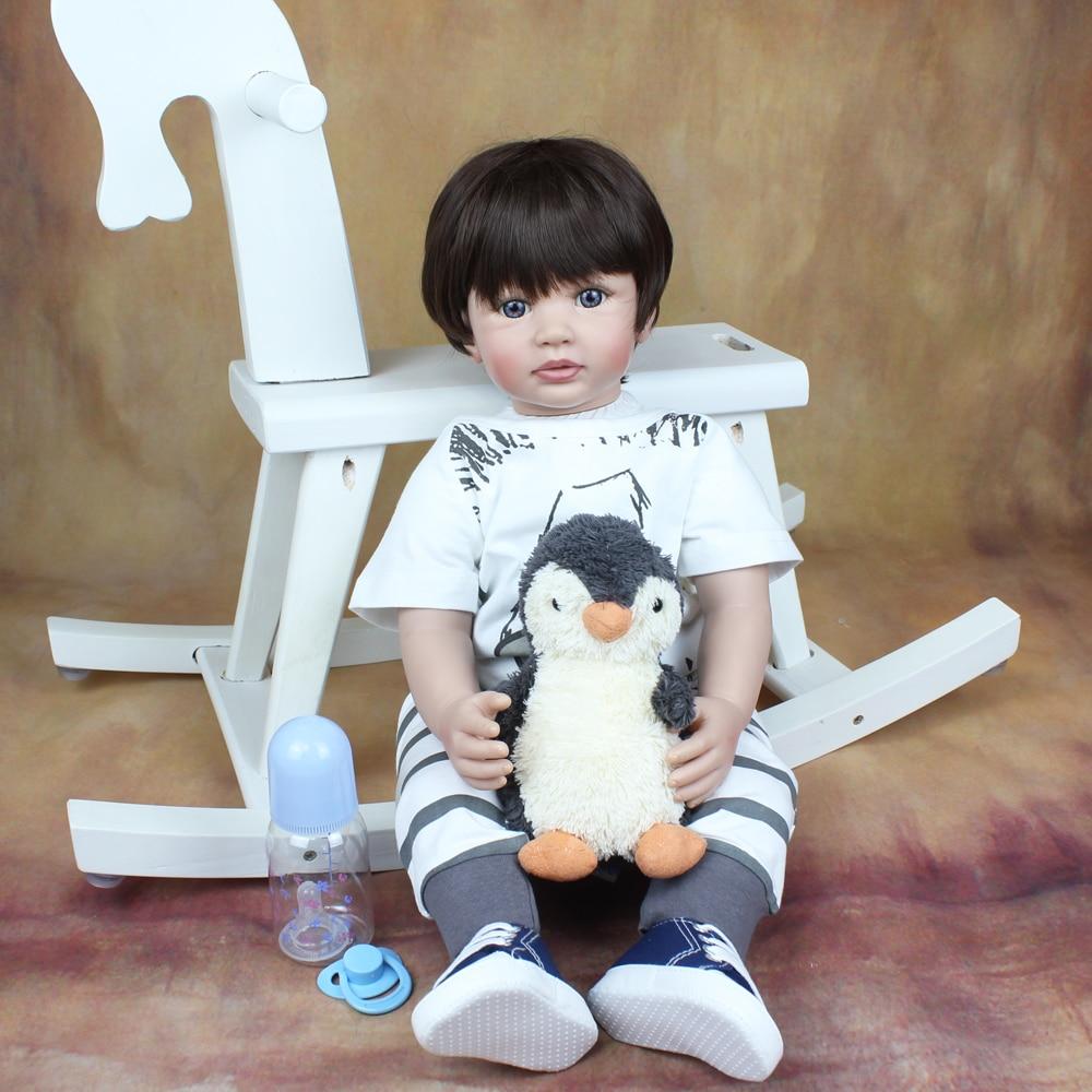 BZDOLL 60 см, мягкая силиконовая кукла Bebe Reborn, игрушка для девочек, виниловая ткань для маленьких мальчиков, живое платье, Boneca, подарок на день рождения