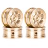 0.7 Inch Brass Wheel Rim & Rubber Tires Upgrade Set for AXIAL SCX30 1/30 - Ford Bronco, Jeep Wrangler JLU, Chevy K10 RC