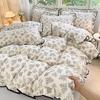 Корейский королевский набор постельного белья из мятой хлопковой марли с кружевом, как облако