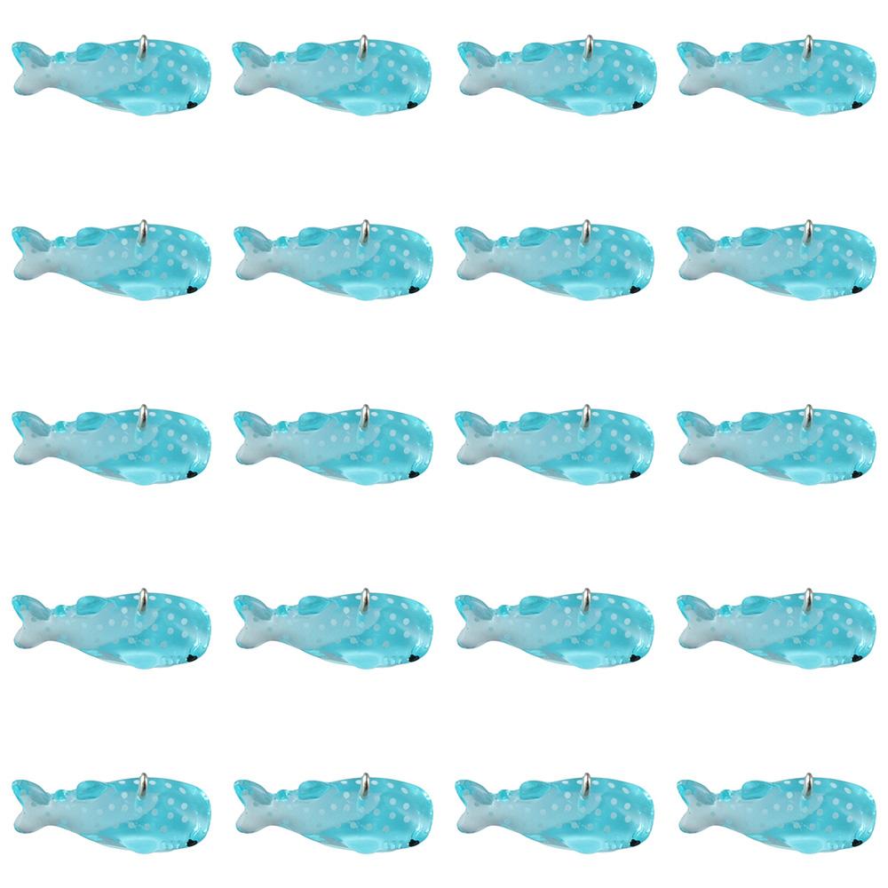20pcs Blue Resin Charm Pendants Transparent Dolphin Necklace Dangle Charm Beads Keychains