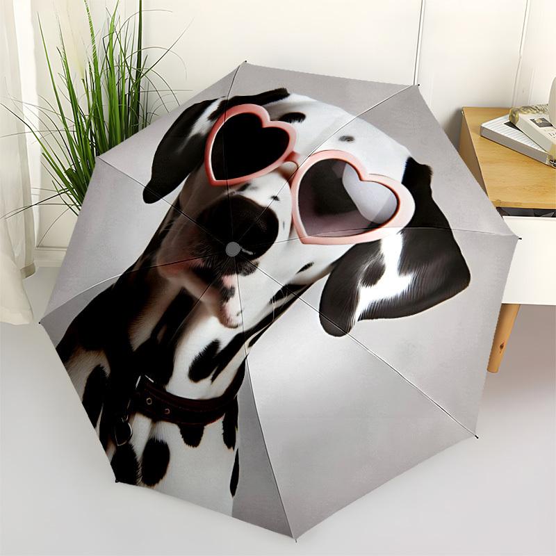 1pc Dalmatian Sunglasses Open/Close Folding Umbrella, All- Portable Umbrella for & Men, Stylish Accessory (Holiday Gift) 8-Rib yy251213198