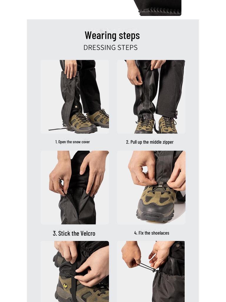 Леггинсы для походов унисекс, защищающие от снега и ветра, с защитой от песка, износостойкие и разрывные длинные бахилы