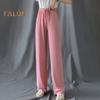 Женские повседневные брюки с эластичной кулиской и высокой талией, широкие длинные брюки, однотонные тонкие брюки для отдыха