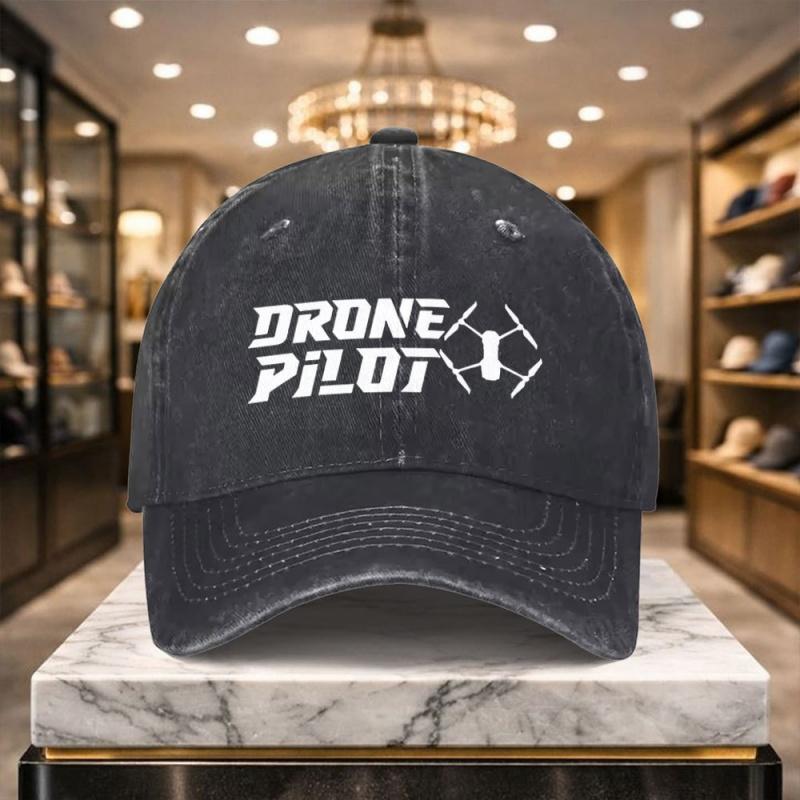 Drone Pilot Baseball Cap Adjustable Casual Hat for Outdoor Sports Daily Wear