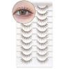 10 Pairs 3D Manga Lashes Natural Look Dramatic Anime Lashes Fashion Spiky Lashes  for Women