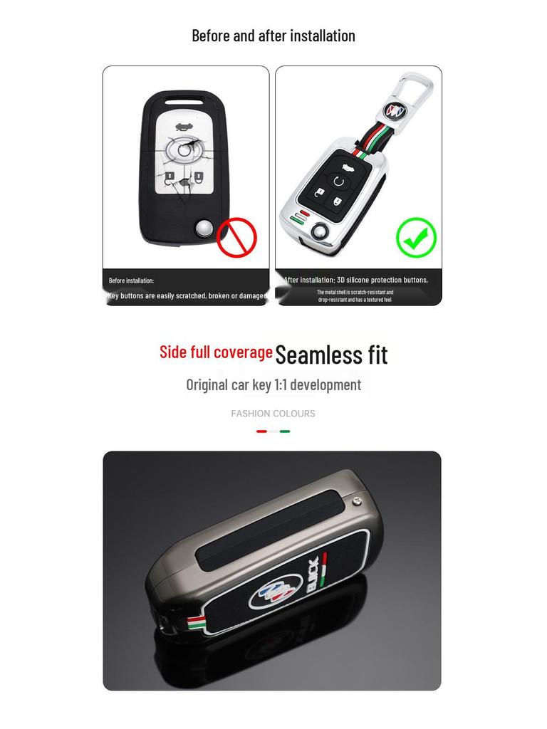 Buick Excelle Key Cover for 2015, 2008, 2011, 2013 Models - Remote Control Key Case