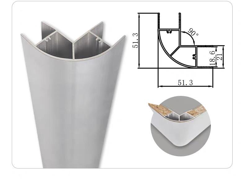 Aluminum Alloy Waterproof Anti-Bacterial Corner Wrap for RV Bathroom Cabinets