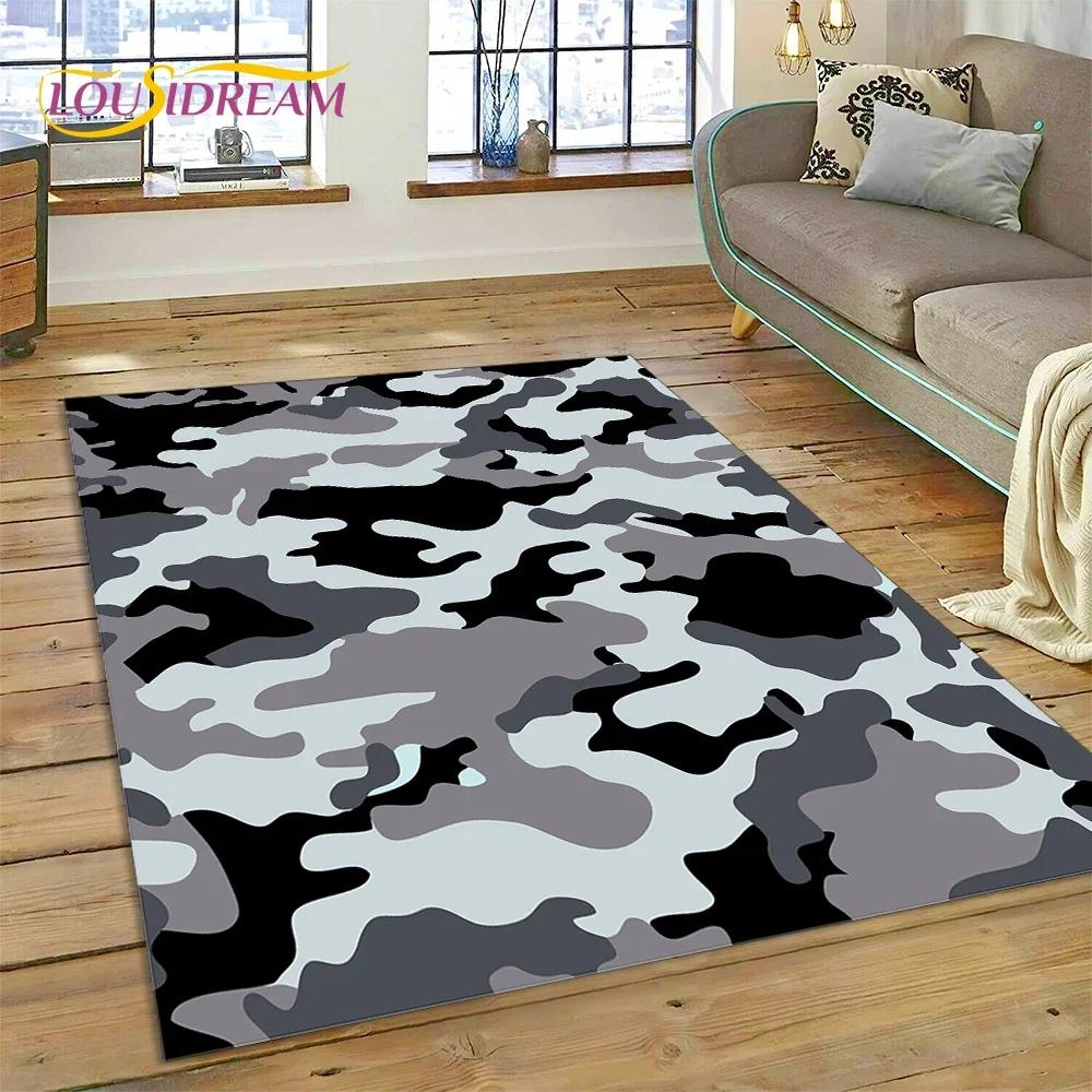 3D Colorful Camo Green Camouflage 2025 Style Carpet Rug for Living Room Bedroom Home Sofa Decoration Area Rug Non-slip Floor Mat