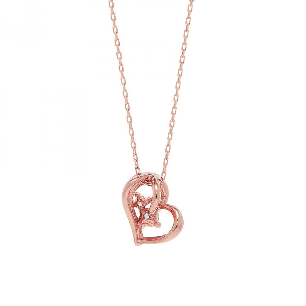 Estelle K10 Pink Gold Cubic Zirconia Heart Necklace (Web Exclusive) 0452-1189-0019-0000