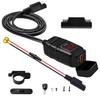 Motorcycle Phone Charger, USB Type C Quick Charge 3.0 Motorcycle USB Charger with Voltmeter ON/Off Switch for Phone Tablet 7/8inch Handlebar
