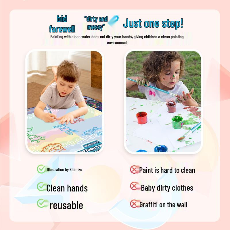 Magic Water Drawing Mat: Reusable Washable Canvas for Kids - Water Painting Graffiti Toy