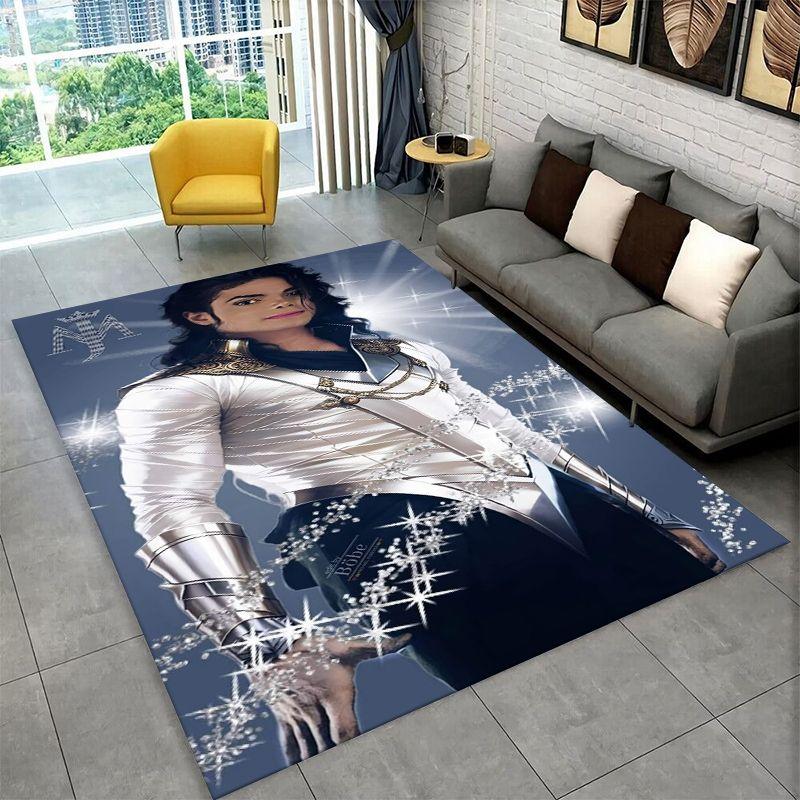 Retro MJ Michael Jackson King of Pop Non-Slip Area Rug for Living Room,Bedroom,Playroom,Carpet Floor Mat Home Decor Rug Room