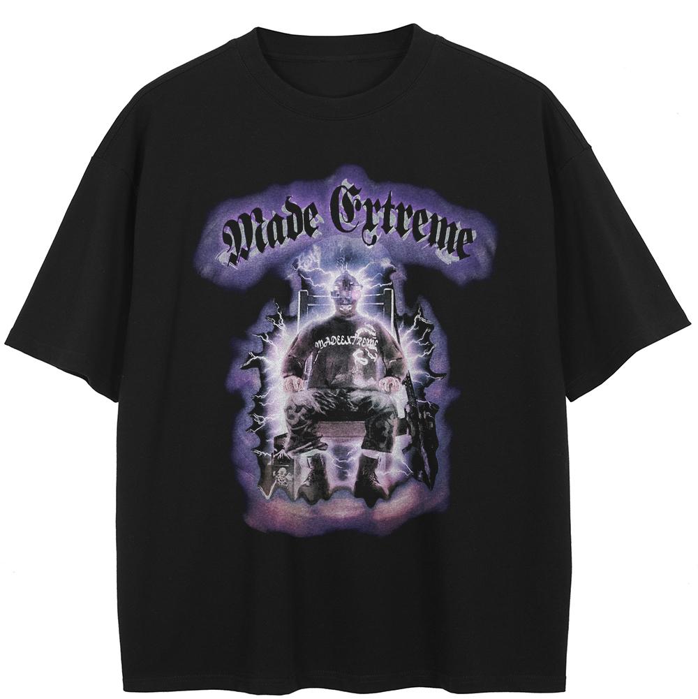 Streetwear Funny Graphic T-Shirt Cotton Washed Black Tshirt Unisex Tops Tees Summer Short Sleeves T Shirt