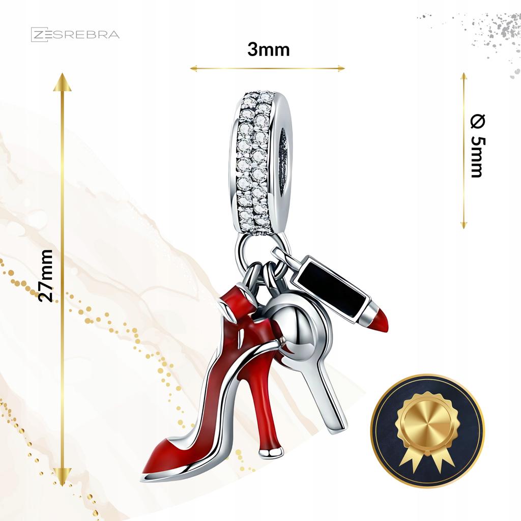 Charms 925 Pin Mirror Pendant Bead For Woman Girl
