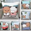Bubu Dudu Cute Cartoon Bear Pillow Case Short Plush Sofa Decorative Gift Home Double-sided Printing Cushion
