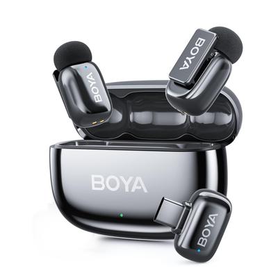 BOYA Mini 2 USB Беспроводной петличный микрофон Совместим с петличным 100-метровая передача батарея и микрофон с шумоподавлением Идеально для записи