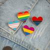 LGBT Pride Lesbian Gay Rainbow Heart Brooch Colorful Icon Enamel Pin Backpack Clothes Lapel Pins Lover Badge Friend Jewelry Gift