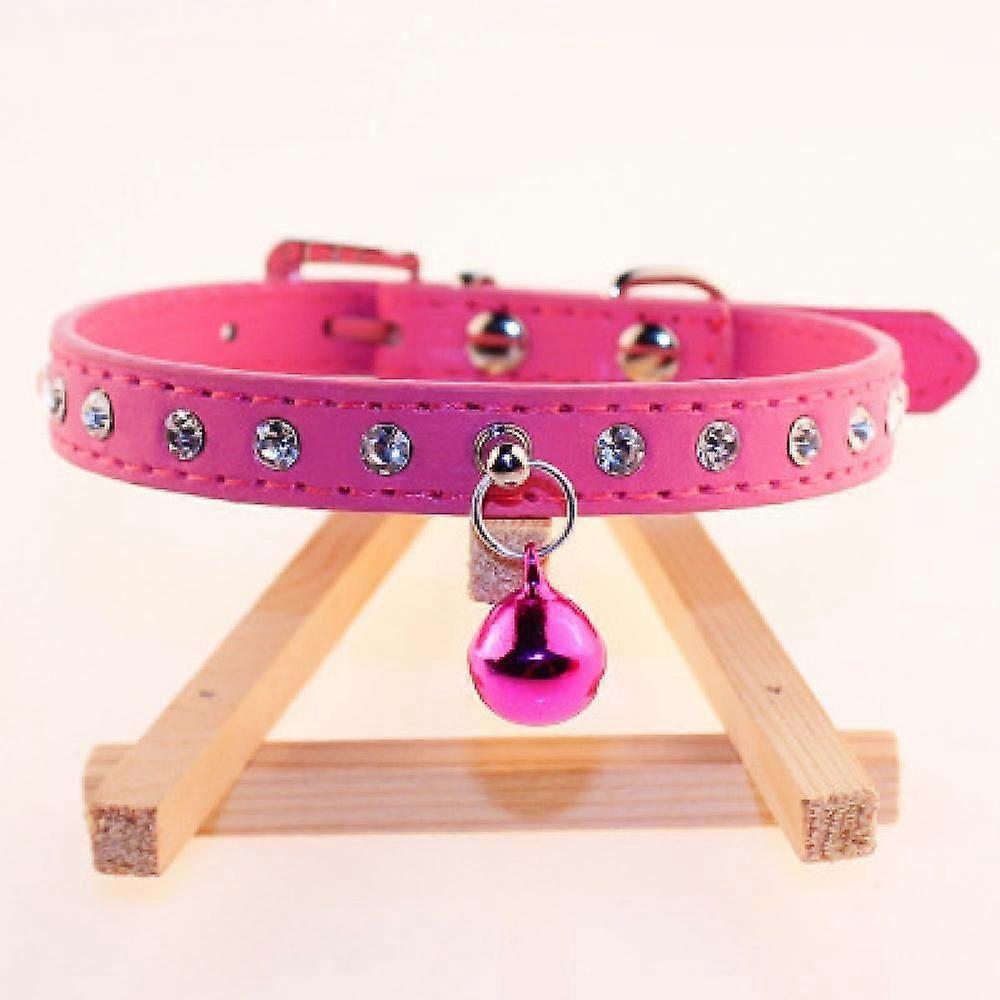Dog collar, dog pet puppy cat gold crystal necklace with small bells, stylish and beautiful appearance, suitable for small dogs (27-33cm)