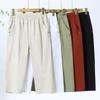 Elastic High Waist Cotton Capris for Middle-Aged and Elderly Women - Summer 2026 Casual Style for Young Mothers.