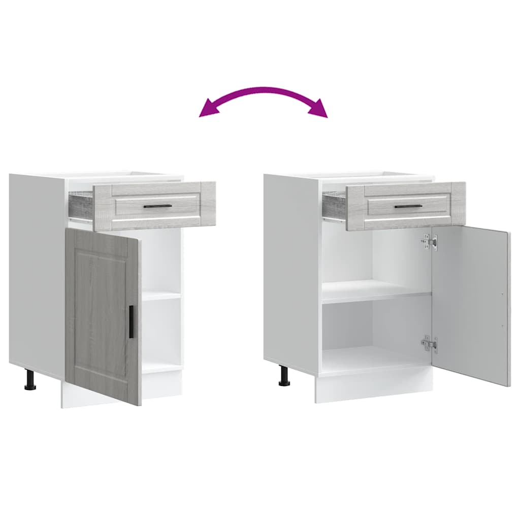 Porto Kitchen Base Cabinet Grey Sonoma Wood Based Material