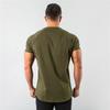 Summer Fitness Sports Short Sleeve T-shirt Work Clothes Solid Color European and American Men's Top