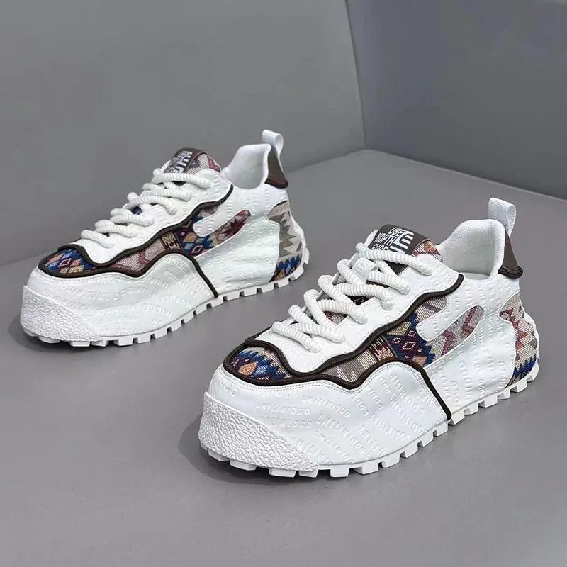 Весна Осень Новые Роскошные Мужские Кроссовки Высокая Толстая Подошва Повседневная Обувь Удобная и Дышащая Обувь для Бега и Спорта
