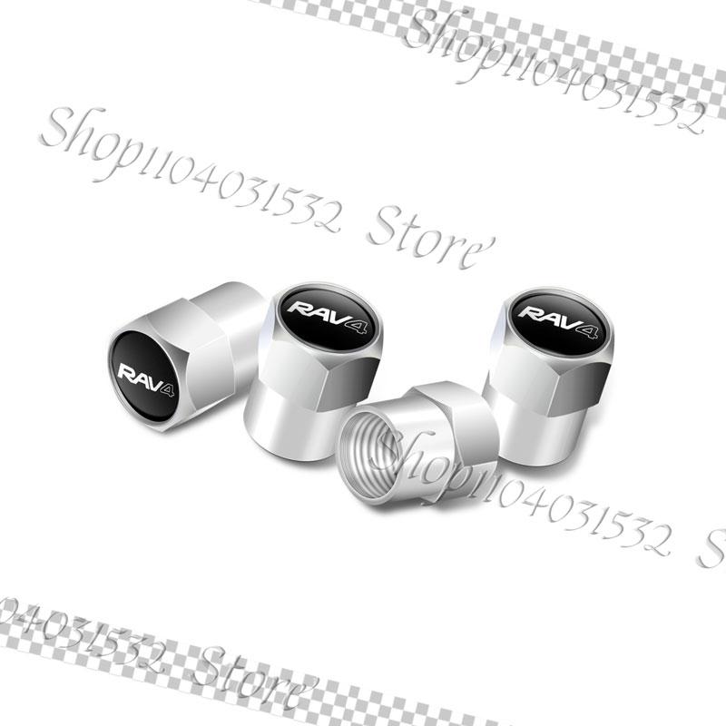 BBcg7 4Pcs/Set Car Wheel Tire Valve Caps Rim Stem Dust-proof Covers Accessories For Toyota RAV4 Emblem Decoration