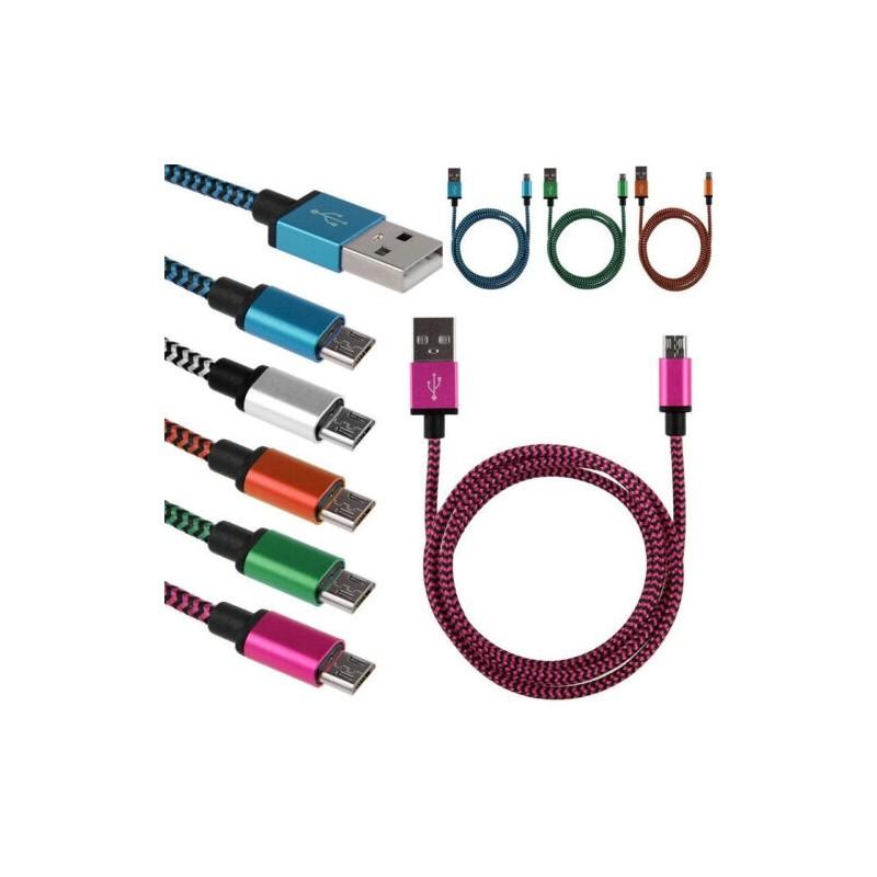 Вневременной дизайн 3/6/10 футов Алюминиевый плетеный кабель Micro USB для синхронизации данных и зарядки для вашего телефона Android
