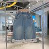 Mamimaka 2026 Summer New Product: Girls' Fashion Cowboy Seven Part Pants