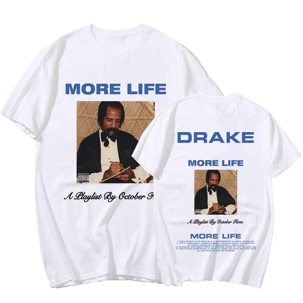 2026 Rapper Drake T-shirt Music Album More Life Graphic T-shirts Men's Women's Vintage Gothic Hip Hop Oversized T Shirts Streetwear