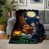 "Tom & Jerry Night Adventure Wall Art Print"Blanket Flannel Throw Blanket for Sofa, Bed, Travel, Camping, Office