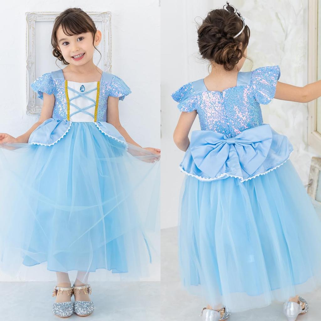 [monoii] Платье Золушки для детей, Комплект платья Рапунцель, Костюм принцессы, Детский косплей, Костюм на Хэллоуин, Костюм для девочки, Рождество,
