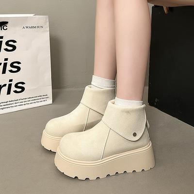 Женские мягкие эластичные зимние теплые холодные утепленные сноубутсы толстая подошва нескользящие износостойкие для улицы для отдыха для спорта мех хлопок ботинки