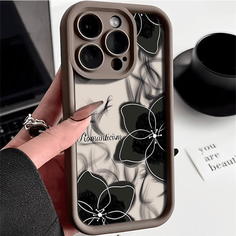 INS Стиль Темные Цветы Подходит для Чехла для Мобильного Телефона Apple 16pro Новый IPhone15promax 13 Индивидуальность 14