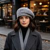 Модная однотонная вязаная беретка для женщин, теплая зимняя кепка художника, флисовый головной убор для улицы и шопинга с подкладкой, уютный, для художника, для холодной погоды