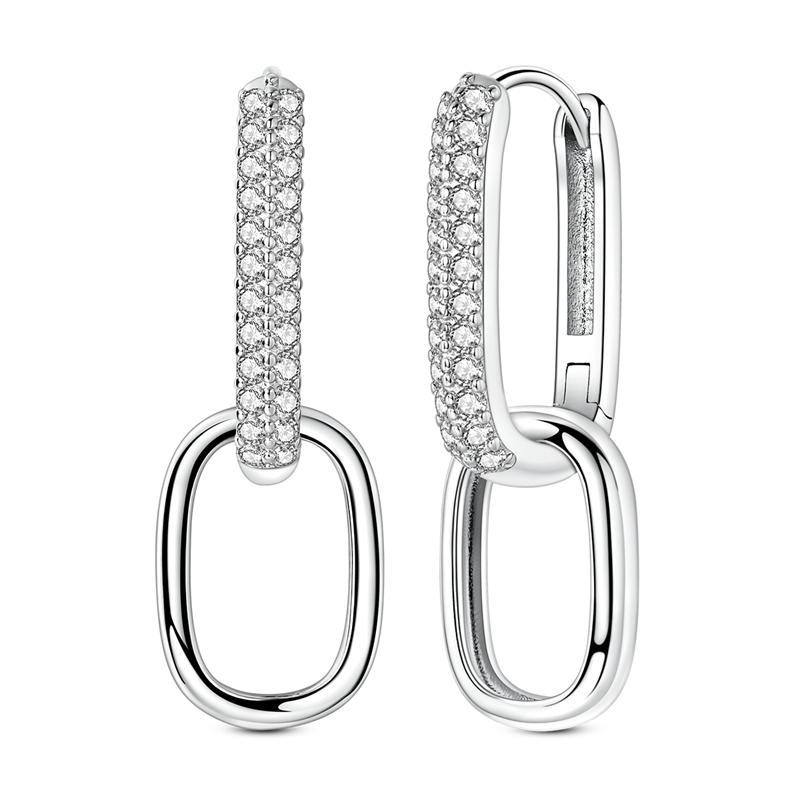 Серьги из стерлингового серебра 925 пробы с кубическим цирконием, двойные, для женщин, серьги в форме сердца, звезды, луны, элегантные ювелирные изделия, подарки на день рождения